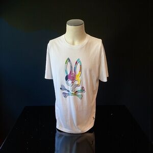Psycho Bunny White Crew Neck Cotton Short Sleeve T-Shirt Size 7